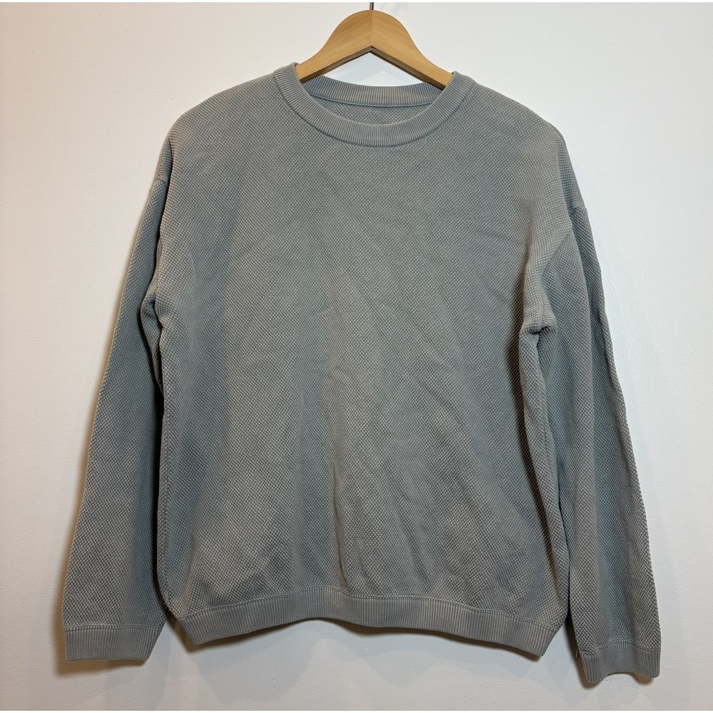 Crepuscule Moss Stitch Crewneck Sweatshirt Gray Knit Pullover Japan Sz F US M/L‎